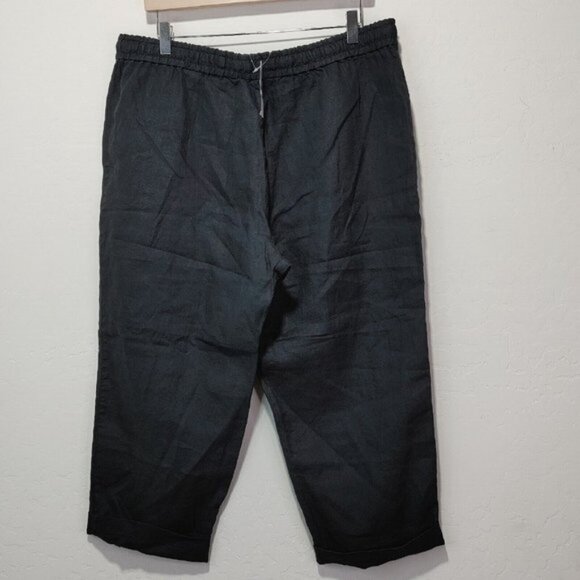 Tommy Bahama 100% Linen Drawstring Waist Loose Wide Leg Crop Pant L - Picture 7 of 9